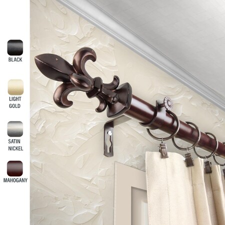 Kd 1 in. Silas Curtain Rod with 28 to 48 in. Extension, Bronze KD3723286